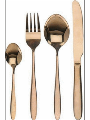 Premium Gold-Plated Stainless Steel Cutlery Set (4 Pieces)